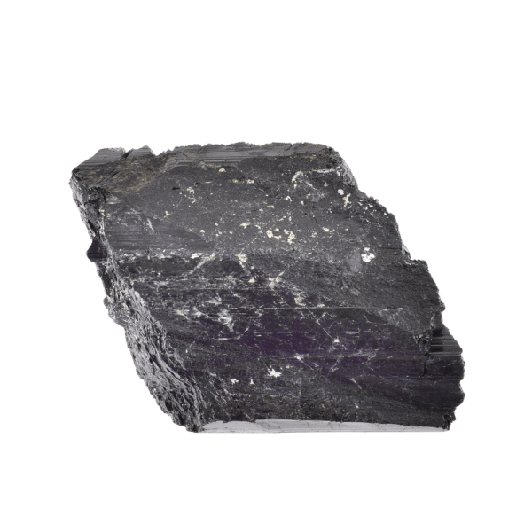 Raw piece of natural black tourmaline gemstone with a size of 8cm. Buy online shop.