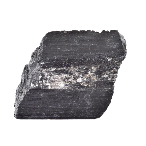 Raw piece of natural black tourmaline gemstone with a size of 8cm. Buy online shop.