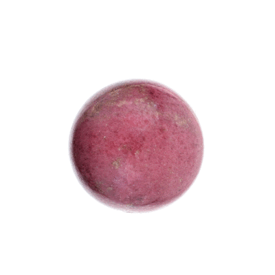 Polished sphere of natural rhodonite gemstone, with a diameter of 5.5cm - suitable to add natural beauty and positive energy to your space.