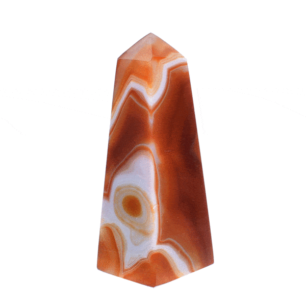 Obelisk made of natural agate gemstone, with a height of 11cm. Buy online shop.