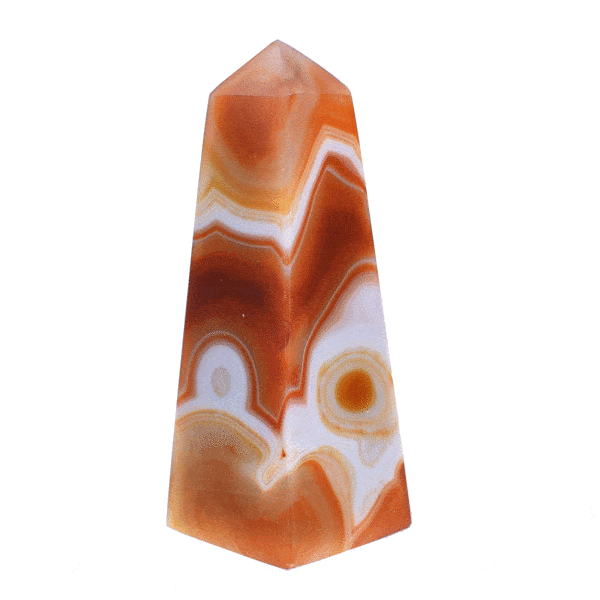Obelisk made of natural agate gemstone, with a height of 11cm. Buy online shop.