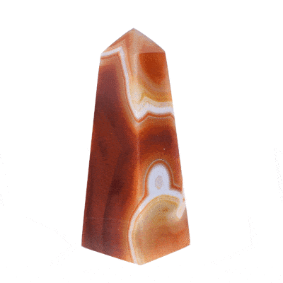 Obelisk made of natural agate gemstone, with a height of 11cm. Buy online shop.