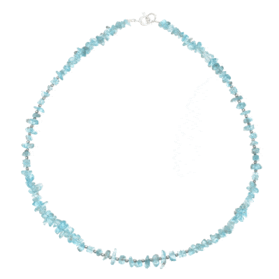 Handmade necklace made of natural apatite and hemstite gemstones. The necklace has a clasp made of sterling silver. Buy online shop. 