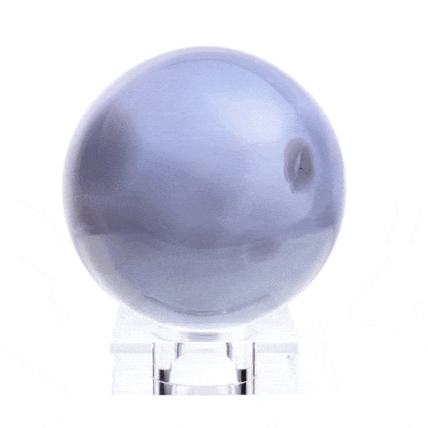 Sphere mafe of natural agate geode gemstone with crystal quartz of different size. The sphere has a diameter of 7.5cm. Buy online shop.