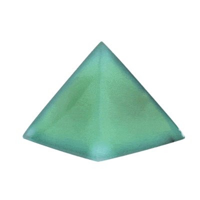 Pyramid made from natural agate gemstone of a green colour and a height of 5.5cm. Buy online shop.