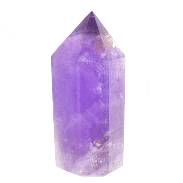 Natural polished amethyst crystal point with a height of 9cm. Buy online shop.