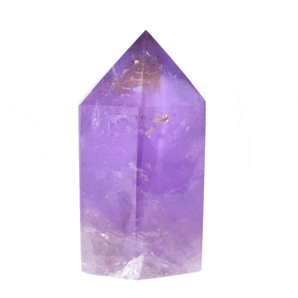 Natural polished amethyst crystal point with a height of 9cm. Buy online shop.