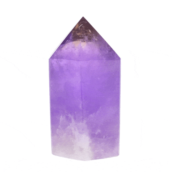 Natural polished amethyst crystal point with a height of 9cm. Buy online shop.