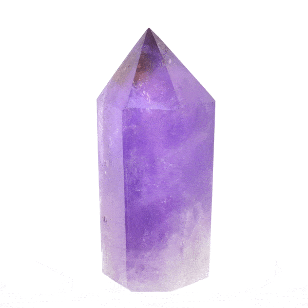 Natural polished amethyst crystal point with a height of 9cm. Buy online shop.
