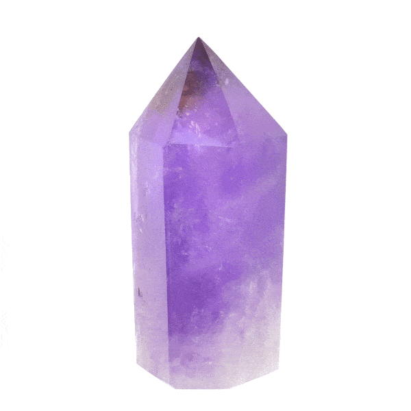 Natural polished amethyst crystal point with a height of 9cm. Buy online shop.