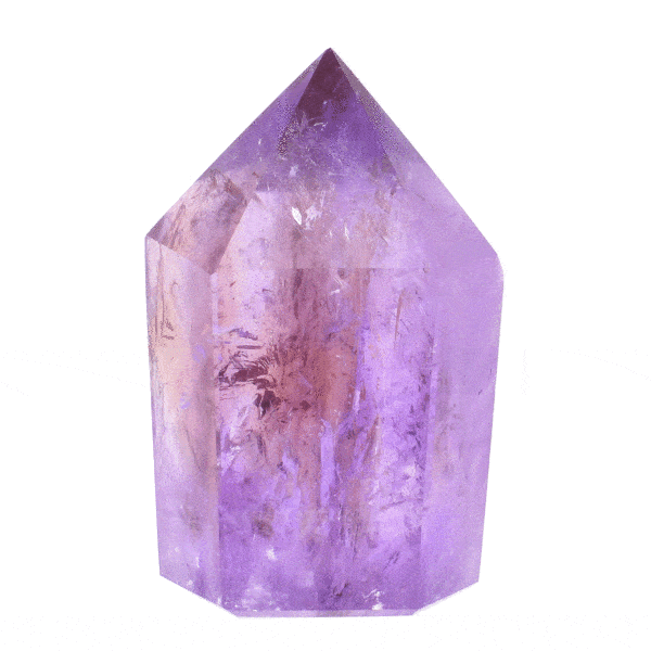 Natural polished amethyst crystal point with a height of 8cm. Buy online shop.