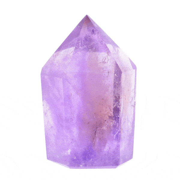 Natural polished amethyst crystal point with a height of 8cm. Buy online shop.