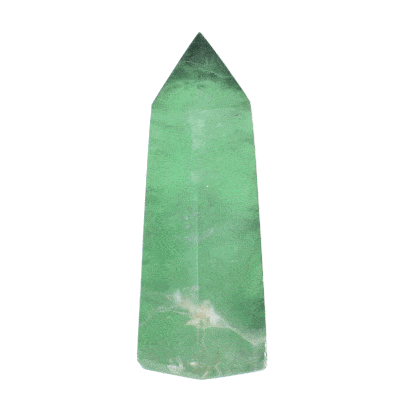 Γυαλισμένο point από φυσική πέτρα πράσινου φθορίτη, ύψους 10,5cm. Αγοράστε online shop.