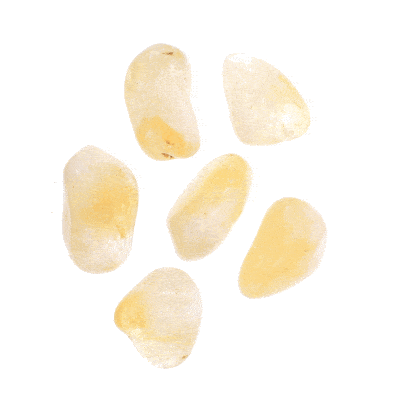 Tumbled, natural citrine quartz gemstones, ranging from 2.5cm to 3.5cm. Buy online shop. 