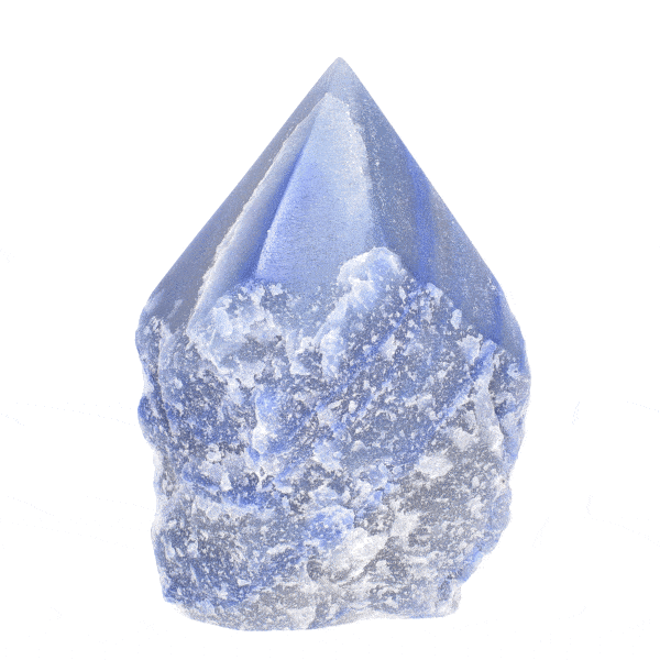 Point από φυσική πέτρα μπλε χαλαζία με γυαλισμένη κορυφή και ύψος 10,5cm. Αγοράστε online shop.