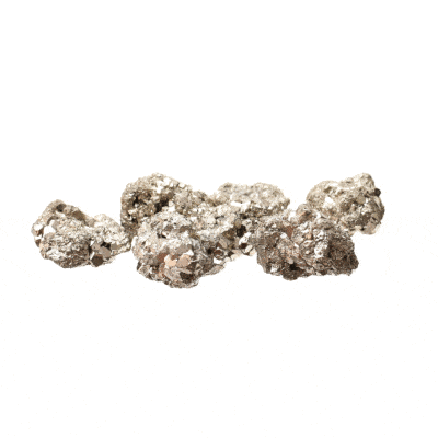 Natural, raw pyrite gemstones, ranging from 2.5cm to 3cm. Buy online shop.