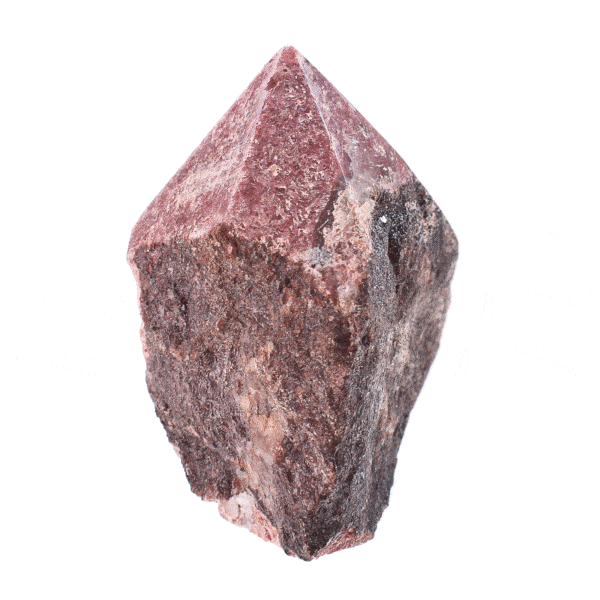 Point made from natural rhodonite gemstone with polished top and 7.5cm height. Buy online shop.