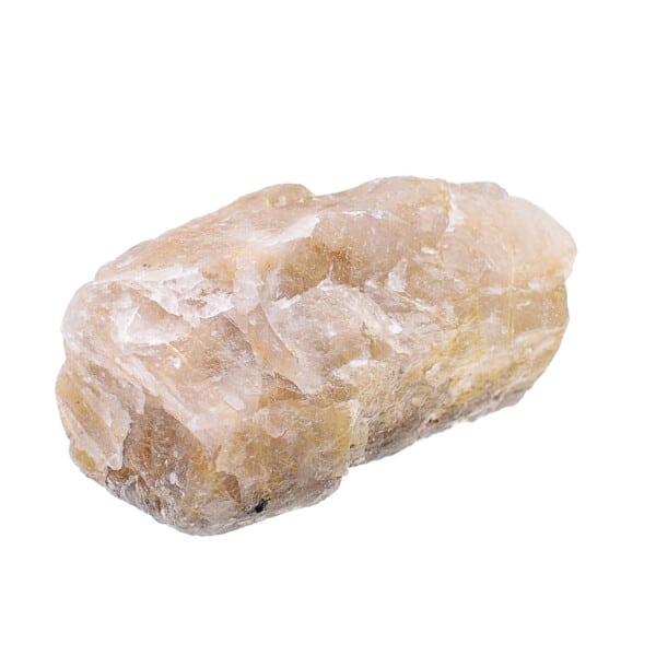 Ακατέργαστο κομμάτι φυσικής πέτρας Xαλαζία με Ρουτίλιο χρυσαφί χρώματος, μεγέθους 12,5cm. Αγοράστε online shop.
