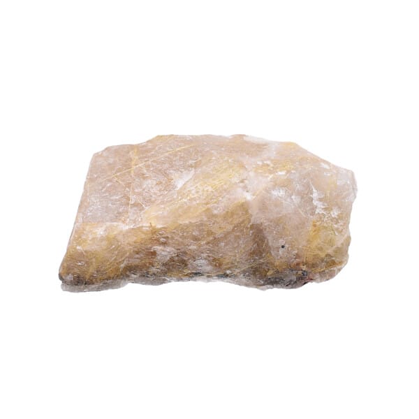 Raw 12.5cm piece of natural rutilated quartz gemstone with golden-yellowish rutile. Buy online shop.