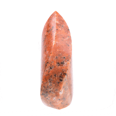 Γυαλισμένο κομμάτι φυσικής πέτρας Καλσίτη Ορχιδέα σε μορφή φλόγας, ύψους 14cm. Αγοράστε online shop.