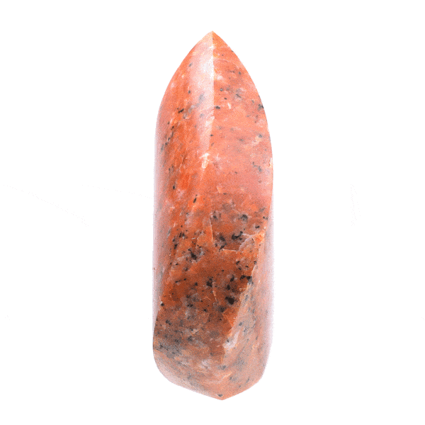 Γυαλισμένο κομμάτι φυσικής πέτρας Καλσίτη Ορχιδέα σε μορφή φλόγας, ύψους 14cm. Αγοράστε online shop.