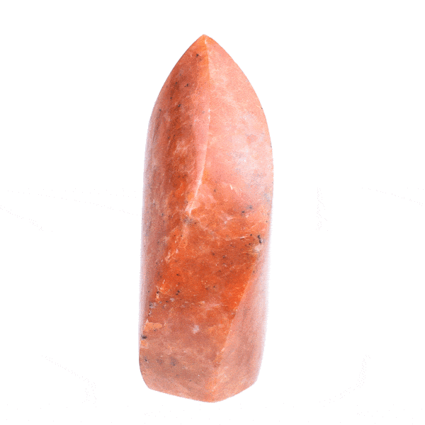 Γυαλισμένο κομμάτι φυσικής πέτρας Καλσίτη Ορχιδέα σε μορφή φλόγας, ύψους 9,5cm. Αγοράστε online shop.