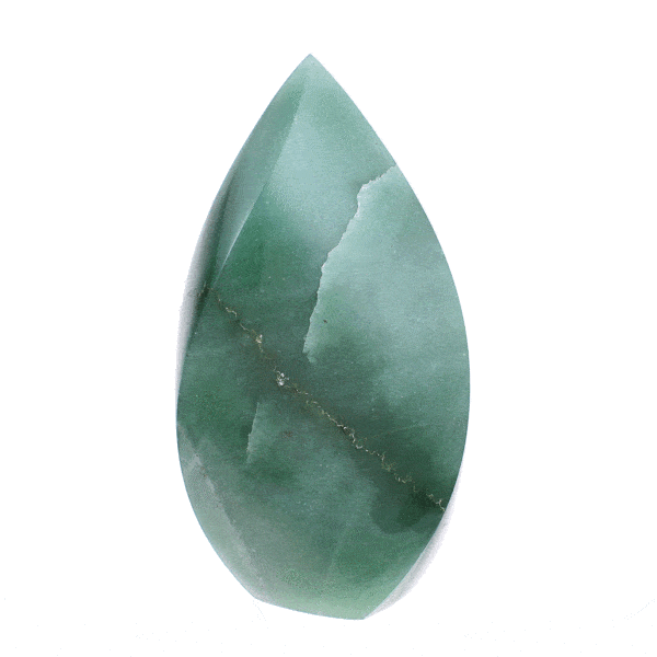 Polished 10.5cm piece of natural Aventurine gemstone in the shape of a flame. Buy online shop.