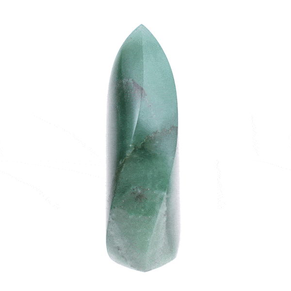 Polished 10.5cm piece of natural Aventurine gemstone in the shape of a flame. Buy online shop.