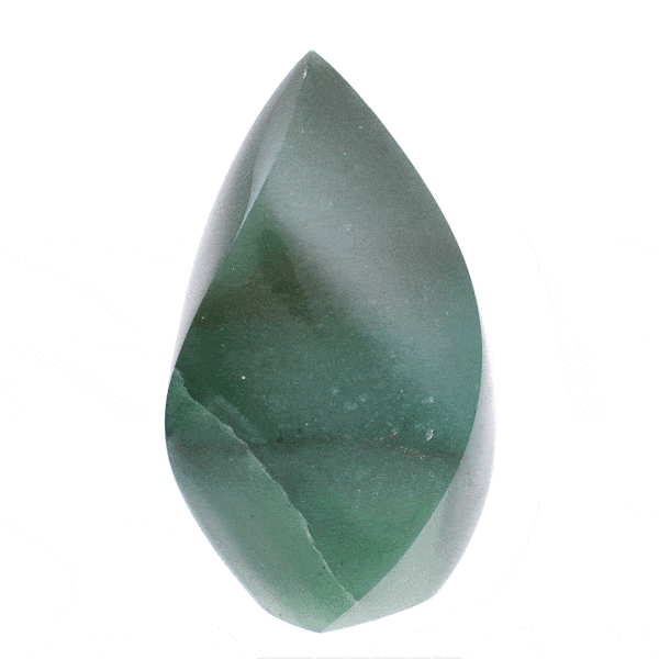 Polished 8.5cm piece of natural Aventurine gemstone in the shape of a flame. Buy online shop.