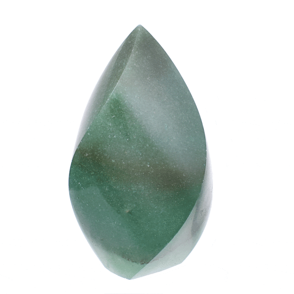 Polished 8.5cm piece of natural Aventurine gemstone in the shape of a flame. Buy online shop.