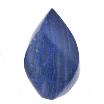 Γυαλισμένο, φυσικό πέτρωμα Μπλε Χαλαζία σε σχήμα φλόγας, ύψους 13,5cm. Αγοράστε online shop.