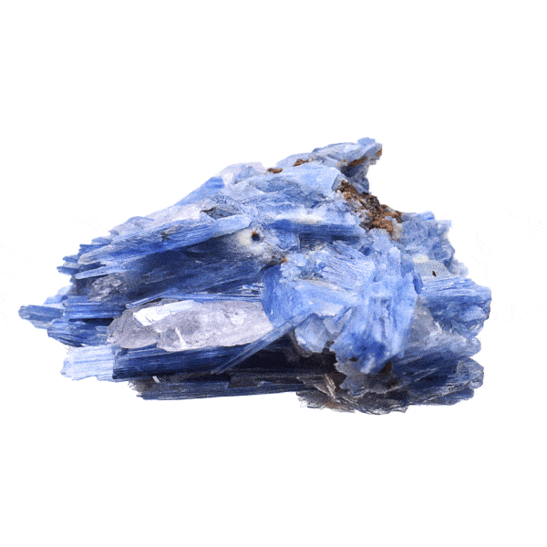 Ακατέργαστο κομμάτι φυσικής πέτρας μπλε Κυανίτη με Χαλαζία, μεγέθους 9cm. Αγοράστε online shop.