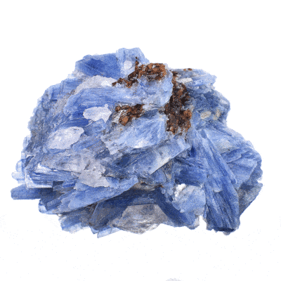 Raw 9cm piece of natural blue kyanite gemstone with quartz. Buy online shop.