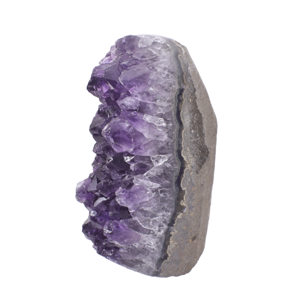 Natural 10.5cm piece of amethyst gemstone with polished outline.