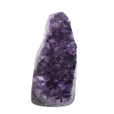 Natural 10.5cm piece of amethyst gemstone with polished outline.