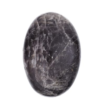 Γυαλισμένο βότσαλο φυσικής πέτρας Μαύρης Φεγγαρόπετρας μεγέθους 7,5cm. Αγοράστε online shop.
