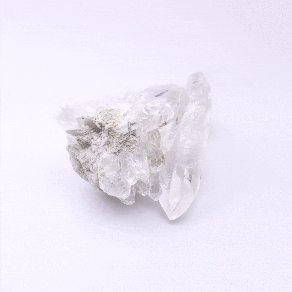A raw 6cm piece of natural crystal quartz cluster. 