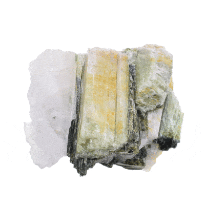 Ακατέργαστο κομμάτι φυσικής πέτρας Πράσινης Τουρμαλίνης με Χαλαζία, μεγέθους 6,5cm. Αγοράστε online shop.