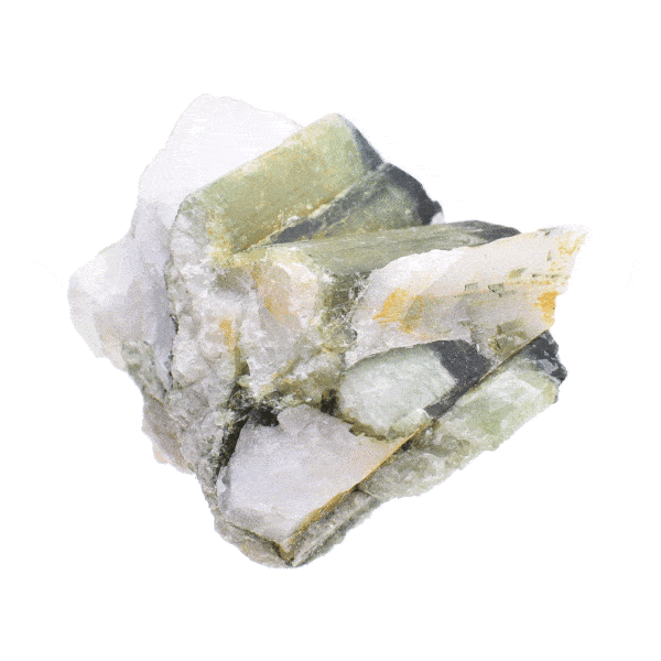 Ακατέργαστο κομμάτι φυσικής πέτρας Πράσινης Τουρμαλίνης με Χαλαζία, μεγέθους 6,5cm. Αγοράστε online shop.