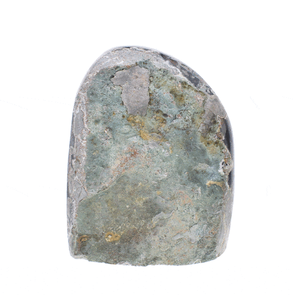 Kομμάτι φυσικής πέτρας Aμεθύστου με γυαλισμένο περίγραμμα, ύψους 9cm. Αγοράστε online shop.