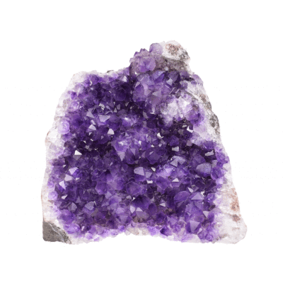 Natural 13cm piece of amethyst gemstone with polished outline.