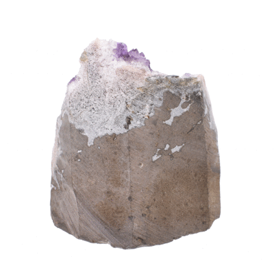 Natural 13cm piece of amethyst gemstone with polished outline.