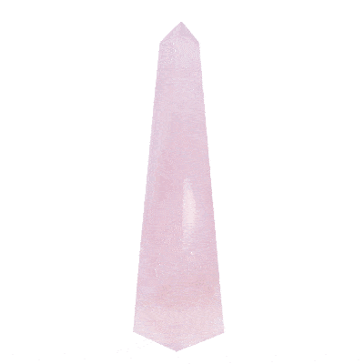 Γυαλισμένος οβελίσκος από φυσική πέτρα ροζ χαλαζία, ύψους 13cm. Αγοράστε online shop.