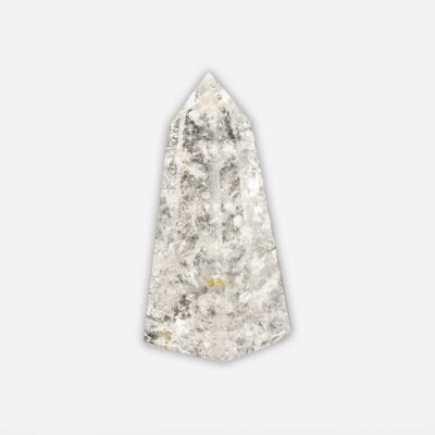 Obelisk made from natural crystal quartz gemstone, with a height of 7.5cm. Buy online shop.