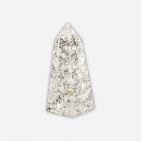 Obelisk made from natural crystal quartz gemstone, with a height of 7.5cm. Buy online shop.