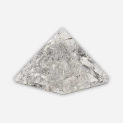 Polished 4cm pyramid made from natural crystal quartz. Buy online shop.