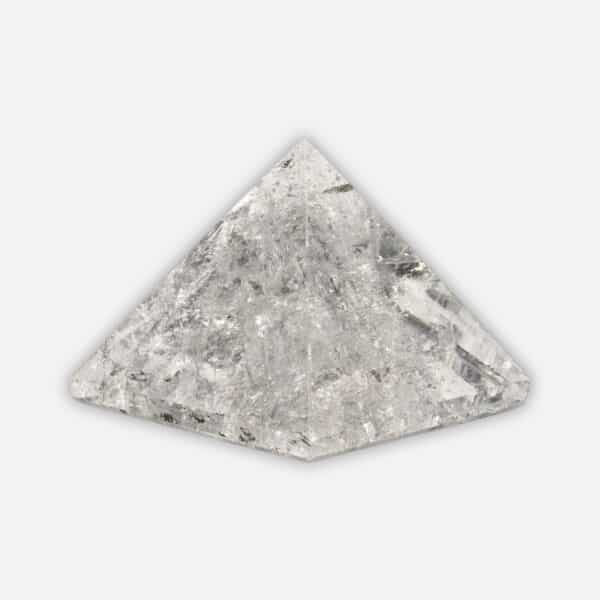 Polished 4cm pyramid made from natural crystal quartz. Buy online shop.