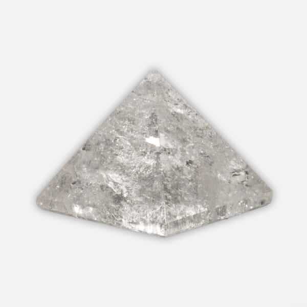 Polished 4cm pyramid made from natural crystal quartz. Buy online shop.