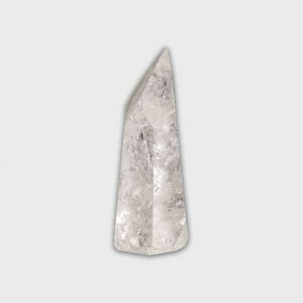 Polished 8.5cm point made from natural crystal quartz gemstone.  Buy online shop.