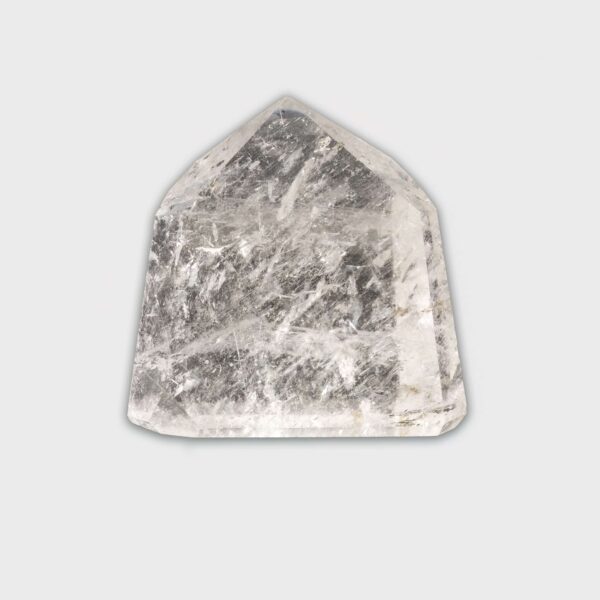 Polished 8.5cm point made from natural crystal quartz gemstone.  Buy online shop.